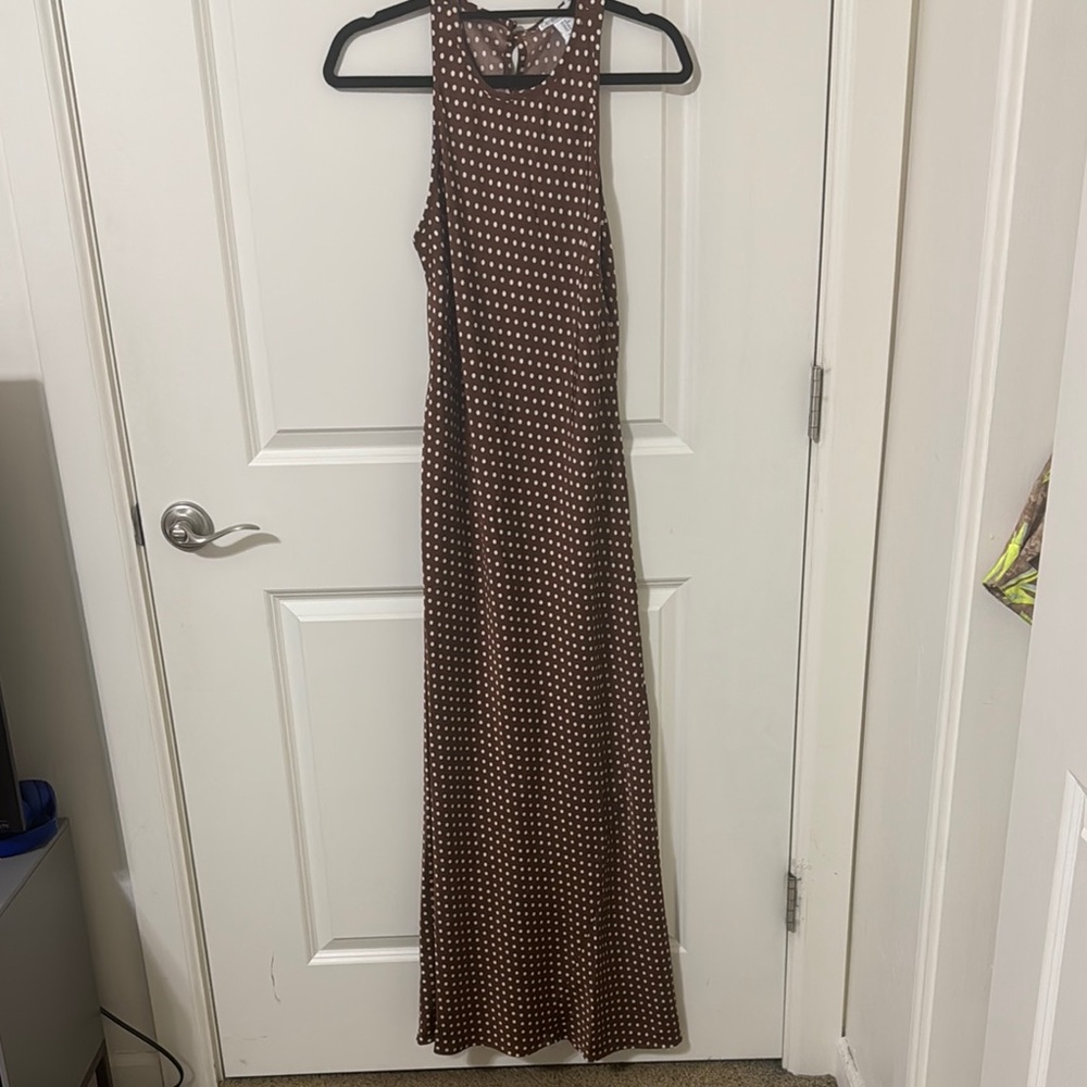 Christian Lacroix Brown Halter Sheath Maxi Dress
